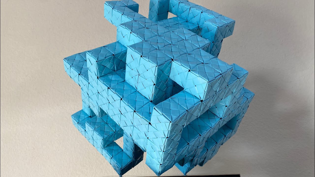 #creativity #sculpting #Escher Original Origami Fractal no adhesive folded paper sculpture 