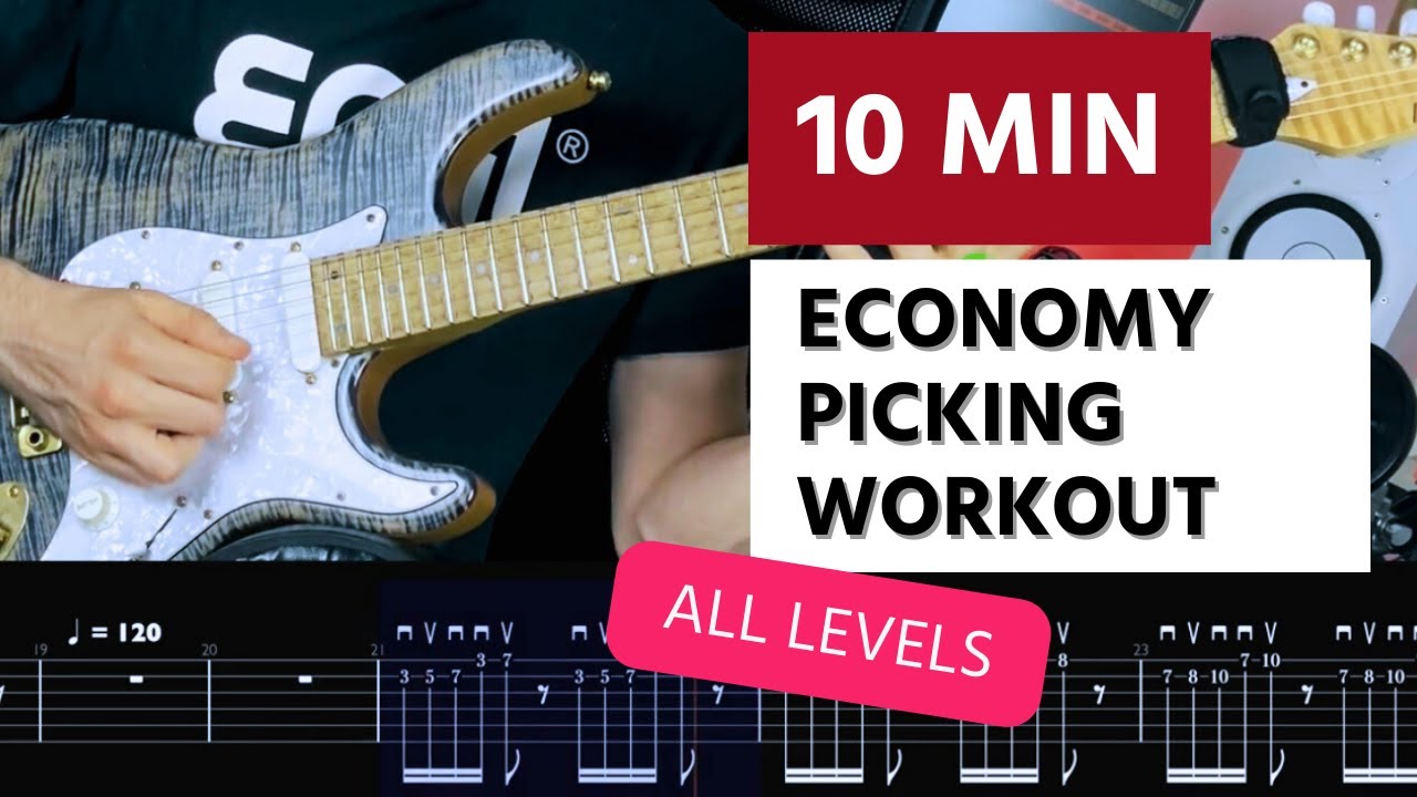 10 MIN ECONOMY PICKING WORKOUT // guitar exercises for daily practice - Rafael Trujillo