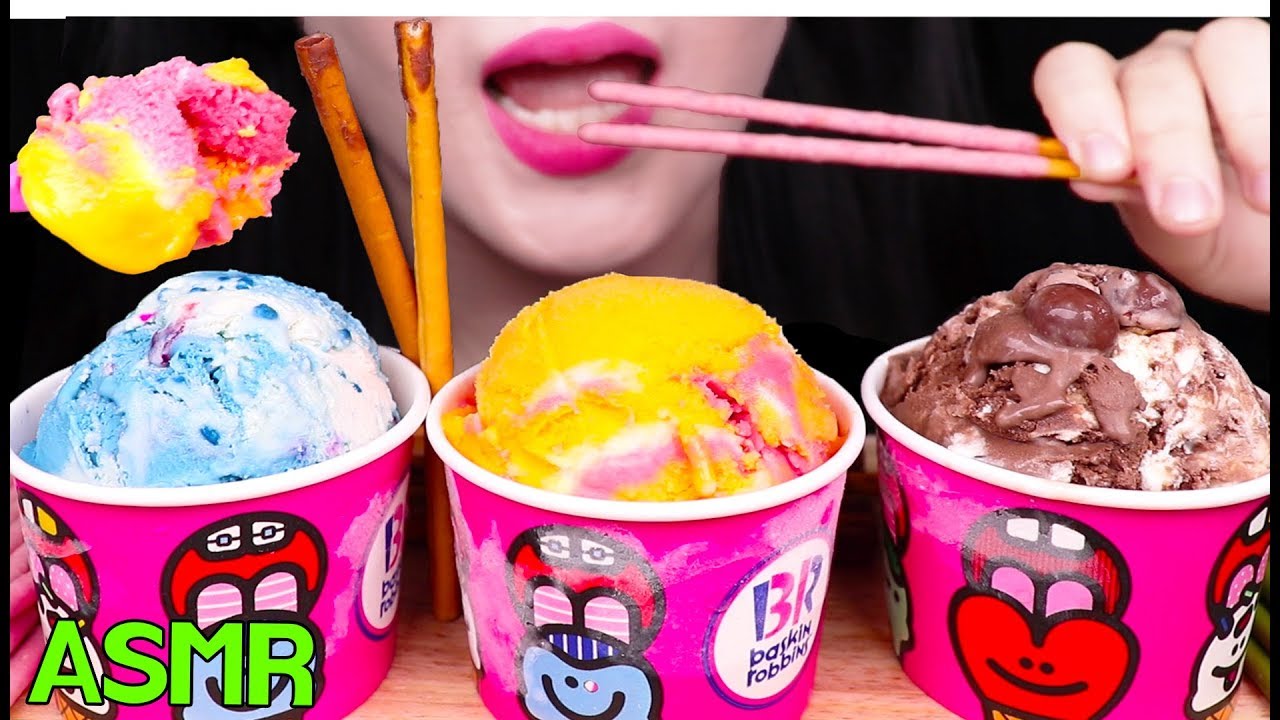 ASMR BASKIN ROBBINS ICE CREAM 배라 베라 아이스크림 빼빼로 먹방 (EATING SOUNDS) NO TALKING MUKBANG