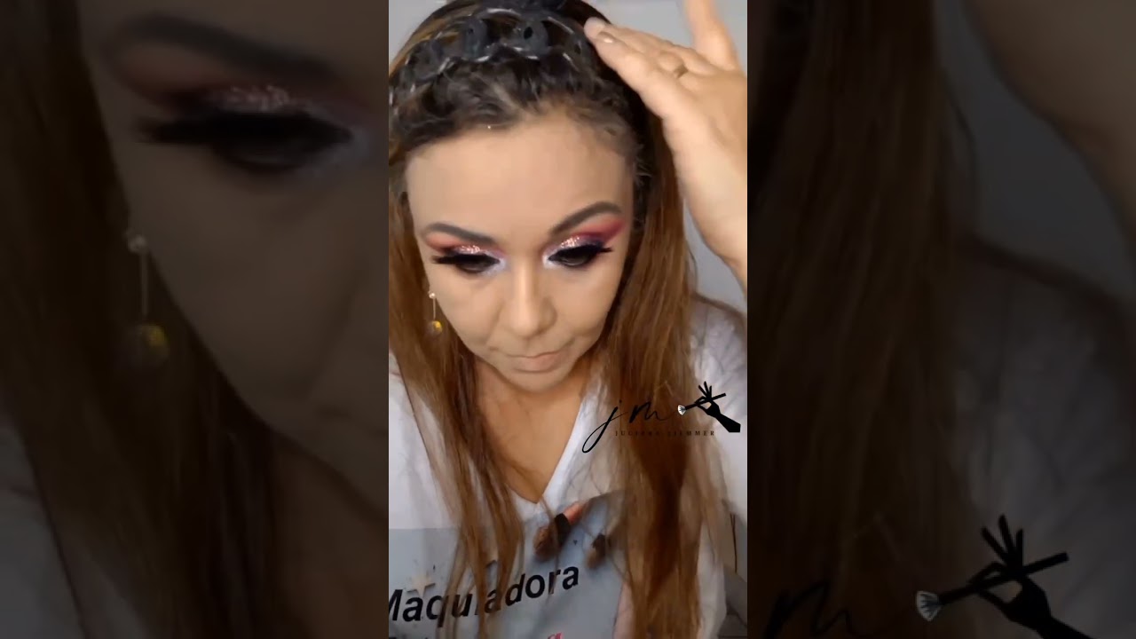 Maquiagem pink com strass🌟