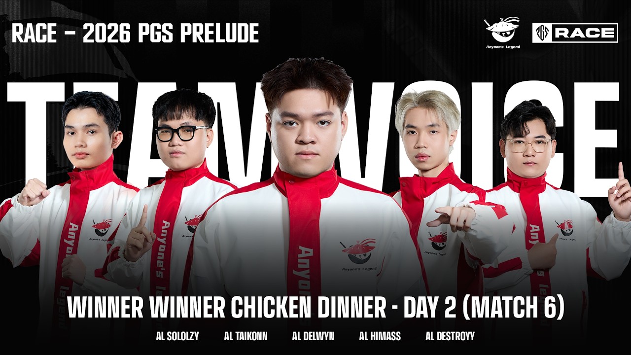 Team Voice (D2 M6) PUBG RACE | Xử lý nhịp nhàng bo cuối, từng bước ăn WWCD | Anyone's Legend PUBG