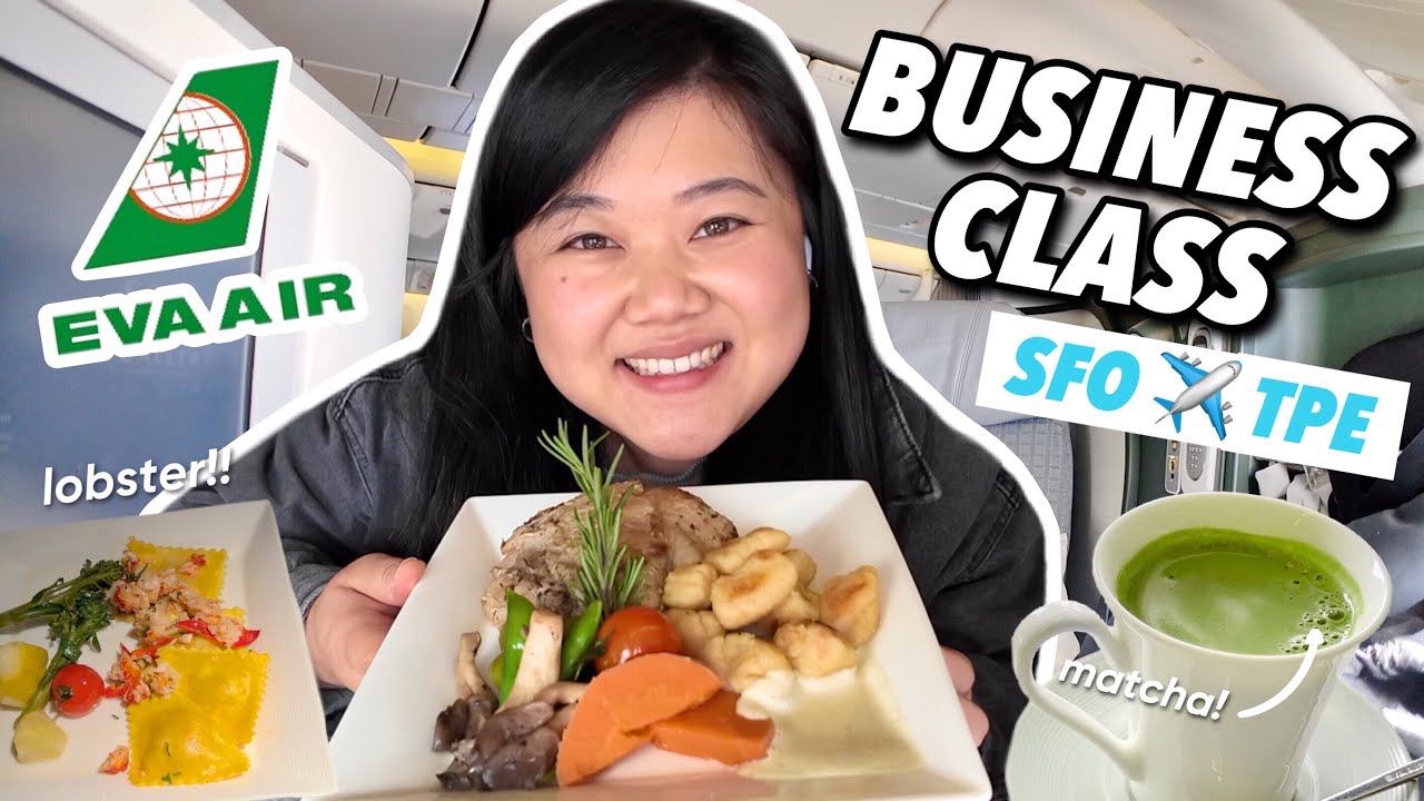ОБЗОР ПИТАНИЯ В БИЗНЕС-КЛАССЕ EVA Air ✈️ Из Сан-Франциско в Тайбэй (14-часовой перелет!)