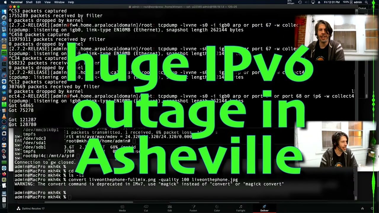 huge IPv6 Internet outage in Asheville!  LIVE on the phone with Spectrum technical support