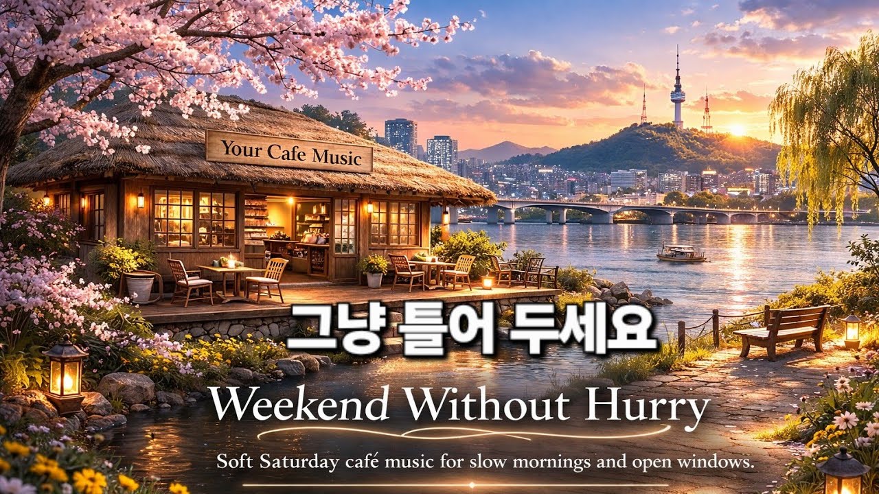 [ PLAYLIST ] 지금 그냥 틀어 두세요 | Weekend Without Hurry 🌸 한강이 보이는 초가집 카페 | 감성 카페 음악 | Your Cafe Music