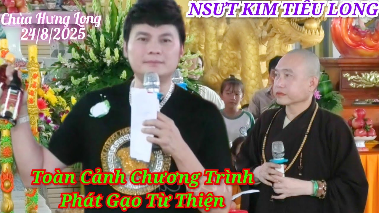 Toàn Cảnh buổi phát gạo từ thiện của NSƯT Kim Tiểu Long được tổ chức tại Chùa Hưng Long cà mau 