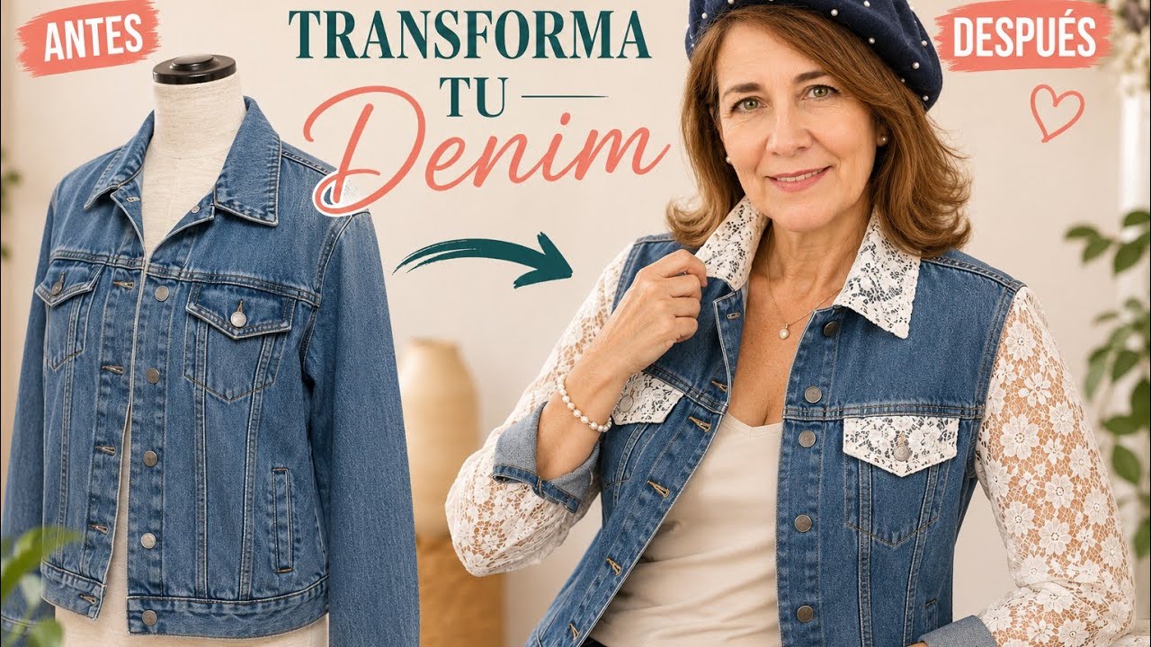 Transforma tu chaqueta de Jean /  Reciclaje de ropa