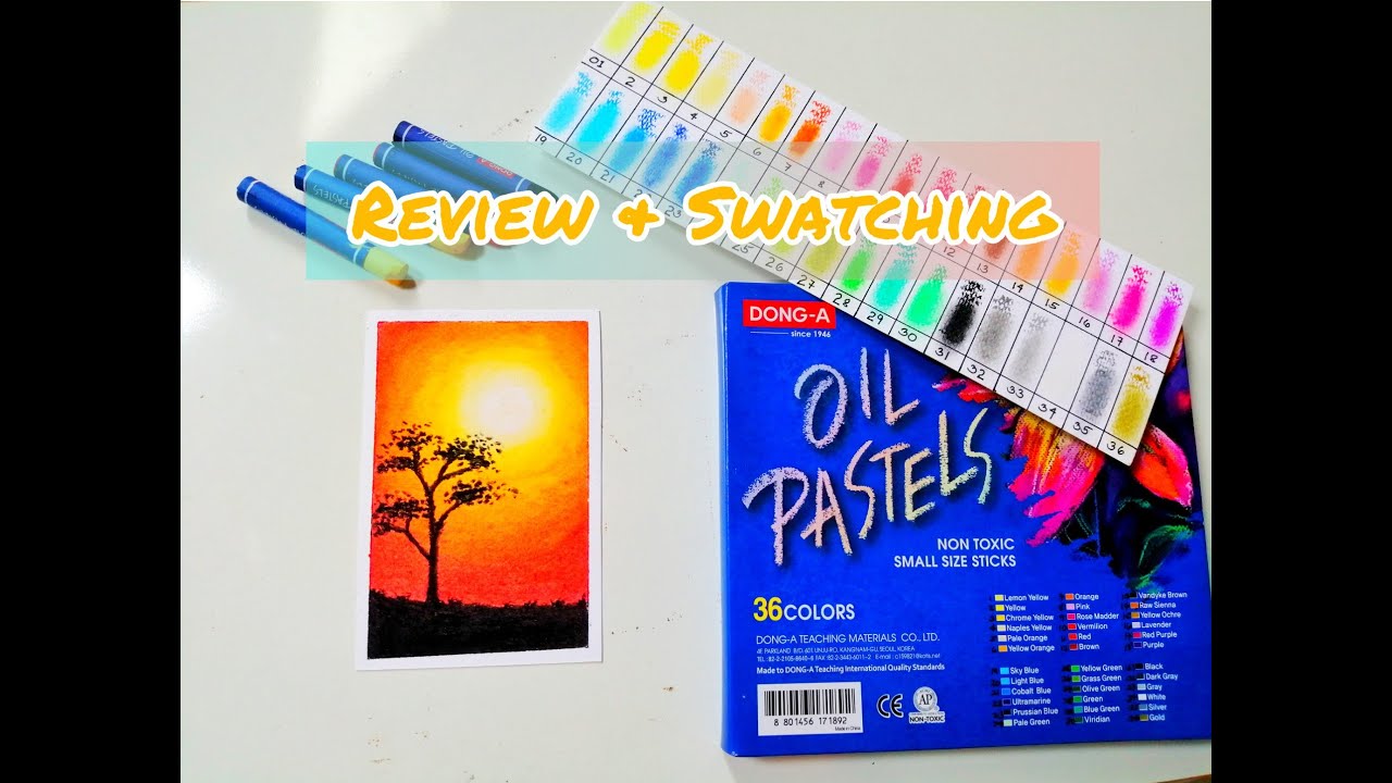 Dong-A Oil Pastel Review / Swatching | Sunset Drawing | Shopee Philippines
