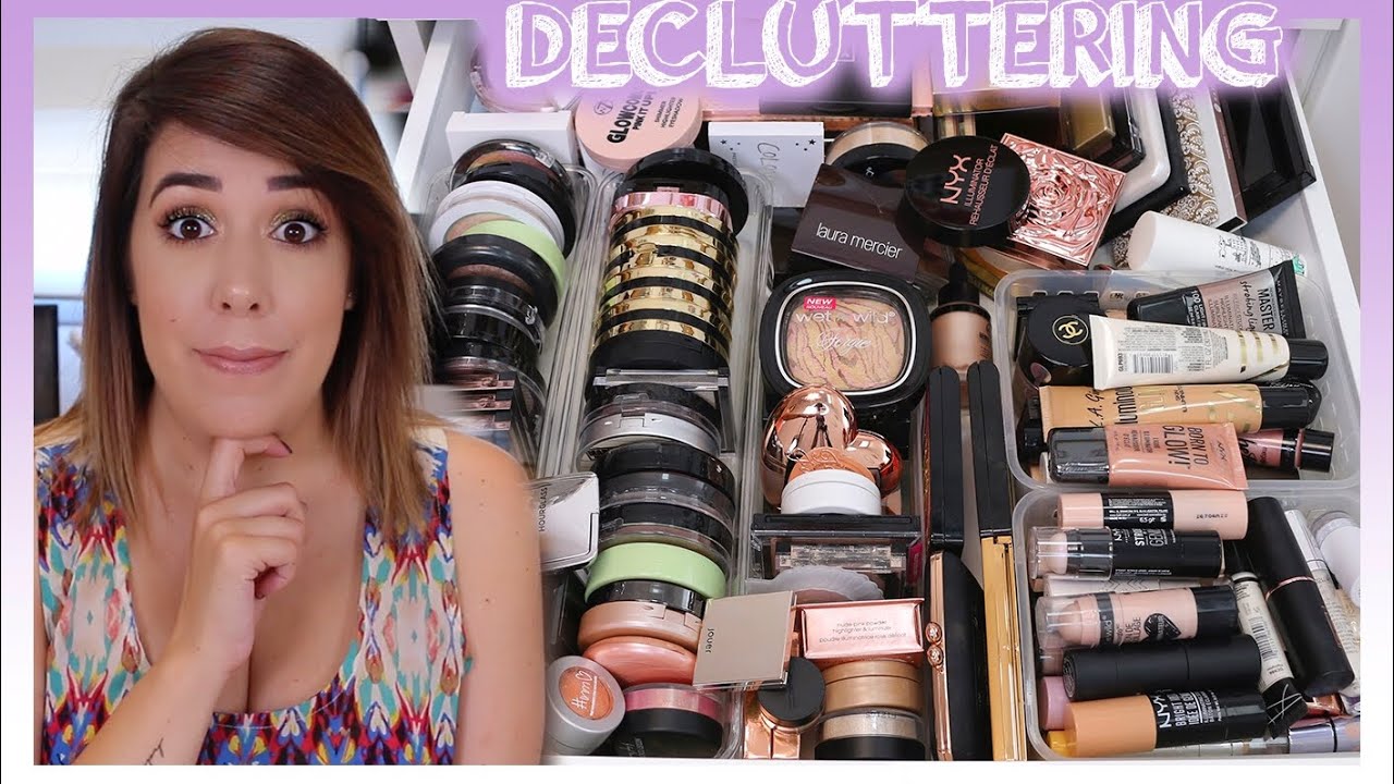 DECLUTTERING ILUMINADORES | LIMPIANDO MI COLECCION DE MAQUILLAJE