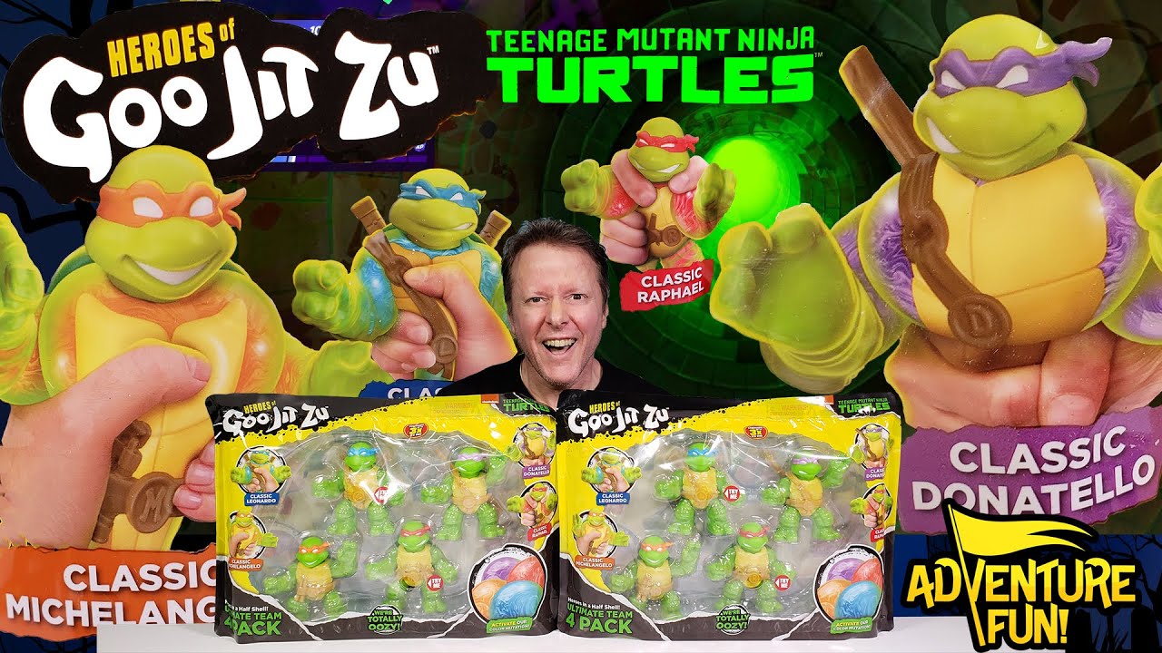 4 героя Goo Jit Zu Teenage Mutant Ninja Turtles TMNT Активируйте цветовую мутацию! Приключения и ...
