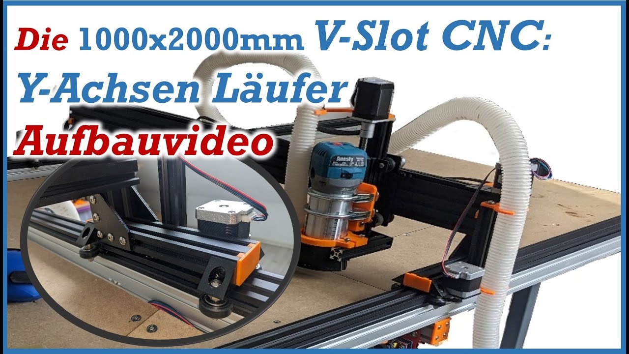 1000x2000mm VSlot CNC Fräse: Aufbau der Y-Achsen Läufer.