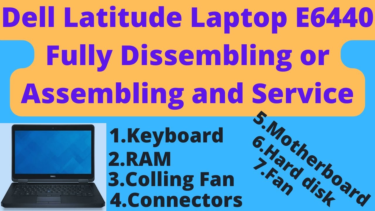 Dell Latitude Laptop E6440 Fully Dissembling or Assembling and Service | Cleaning fan, Motherboard