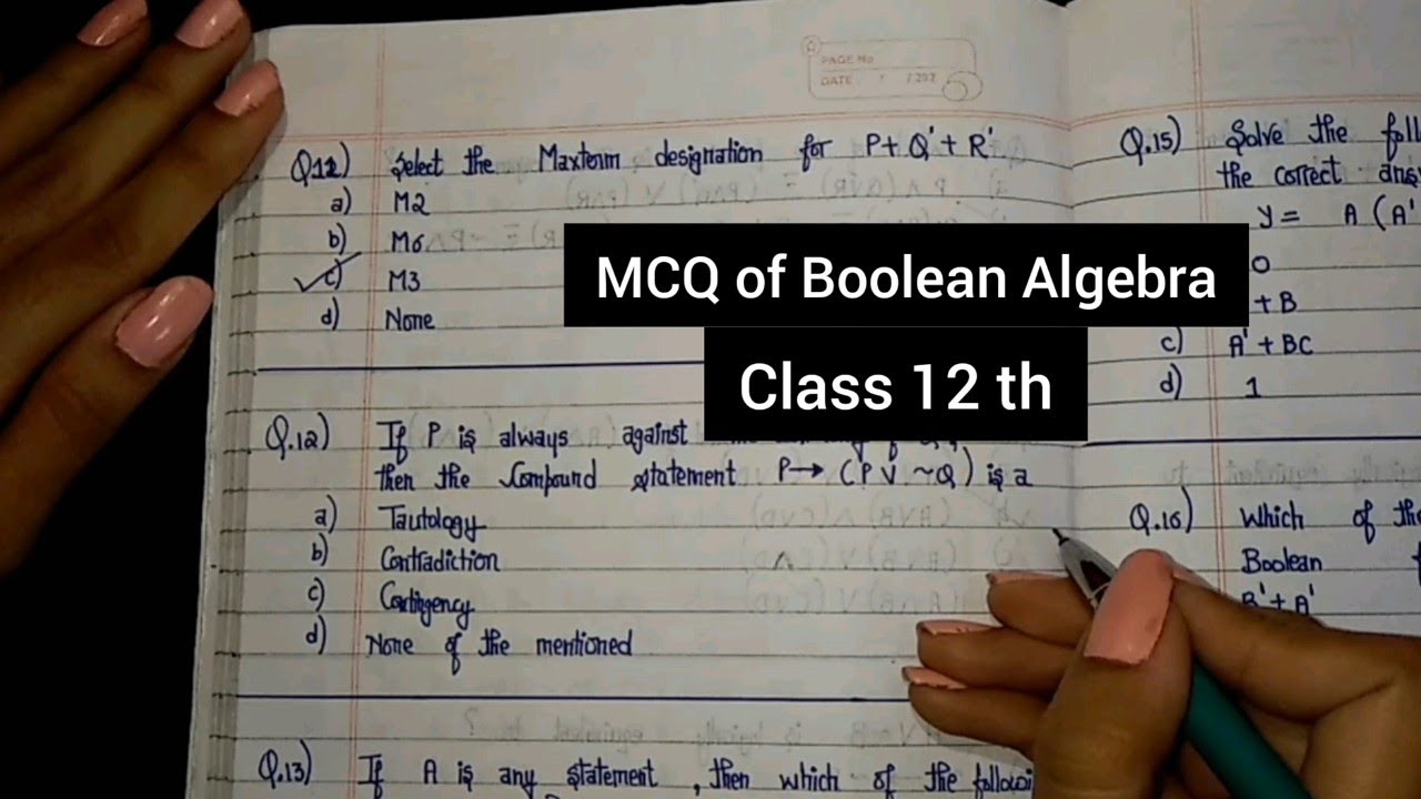 Boolean Algebra MCQ | Class 12 th | ISC | Computer Science |