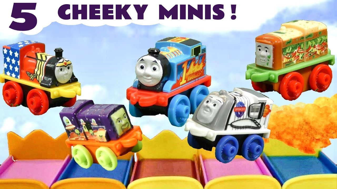 5 Cheeky Thomas Minis Jumping on the Bed Toy Train Story