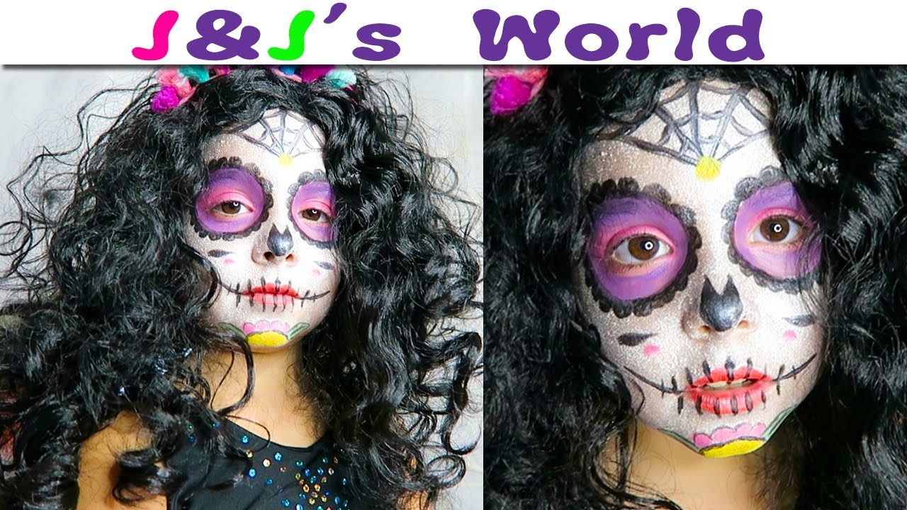 HALLOWEEN Maquillage Facile Sugar Skull / Dia de los muertos / Calavera / Makeup Halloween enfant