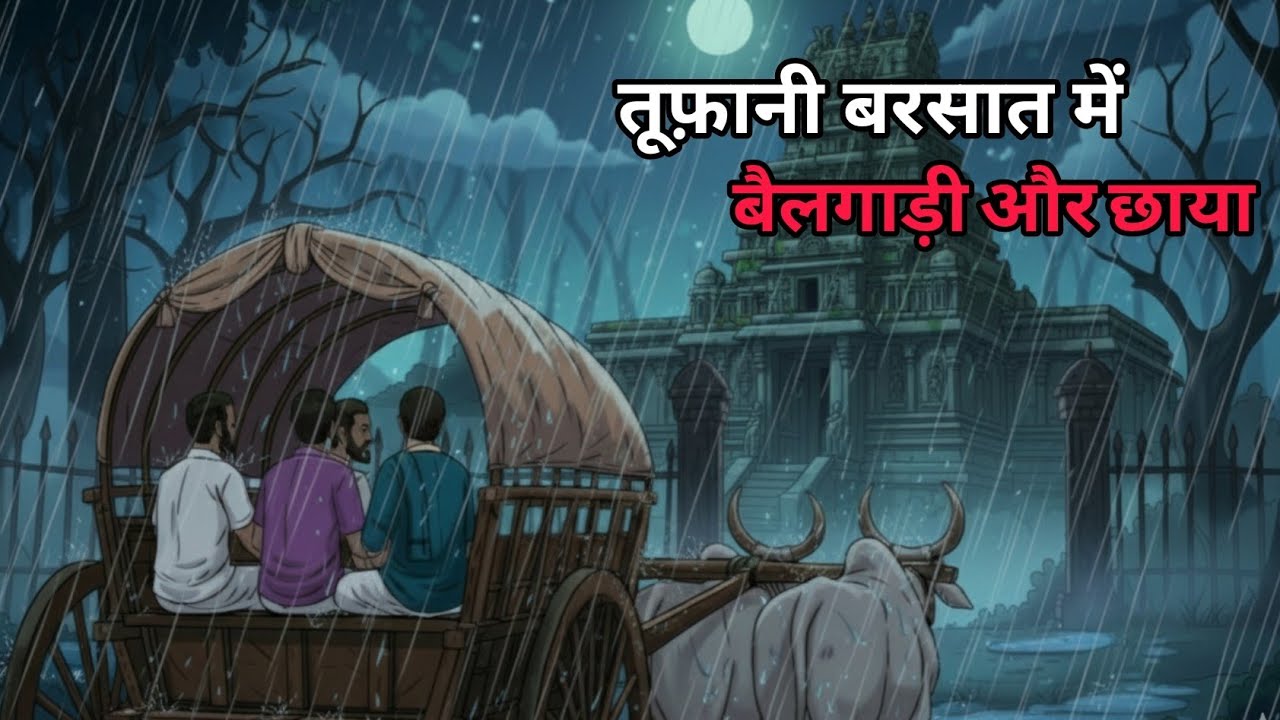 तूफ़ानी बरसात में बैलगाड़ी और छाया | Real Horror Story | Horror Stories in Hindi | Midnight Toons