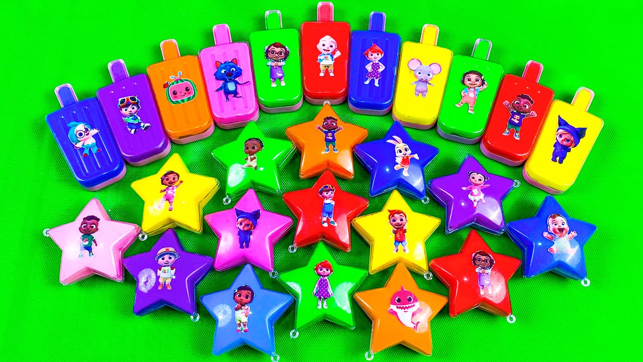 Cocomelon Slime🌈 Finding Surprise Slime Ice Cream & Star with JJ & Pinkfong! Satisfying ASMR