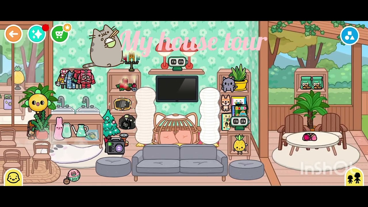 My house tour🫧🤎 btw the  extra table and fridge idea and the front yard  credit goes to tocagohar😊