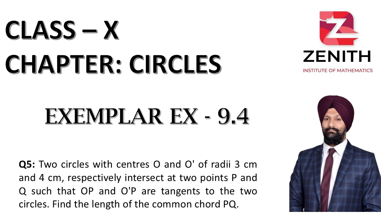 Two circles with centres O and O' of radii 3 cm and 4 cm, respectively intersect at two........PQQ5