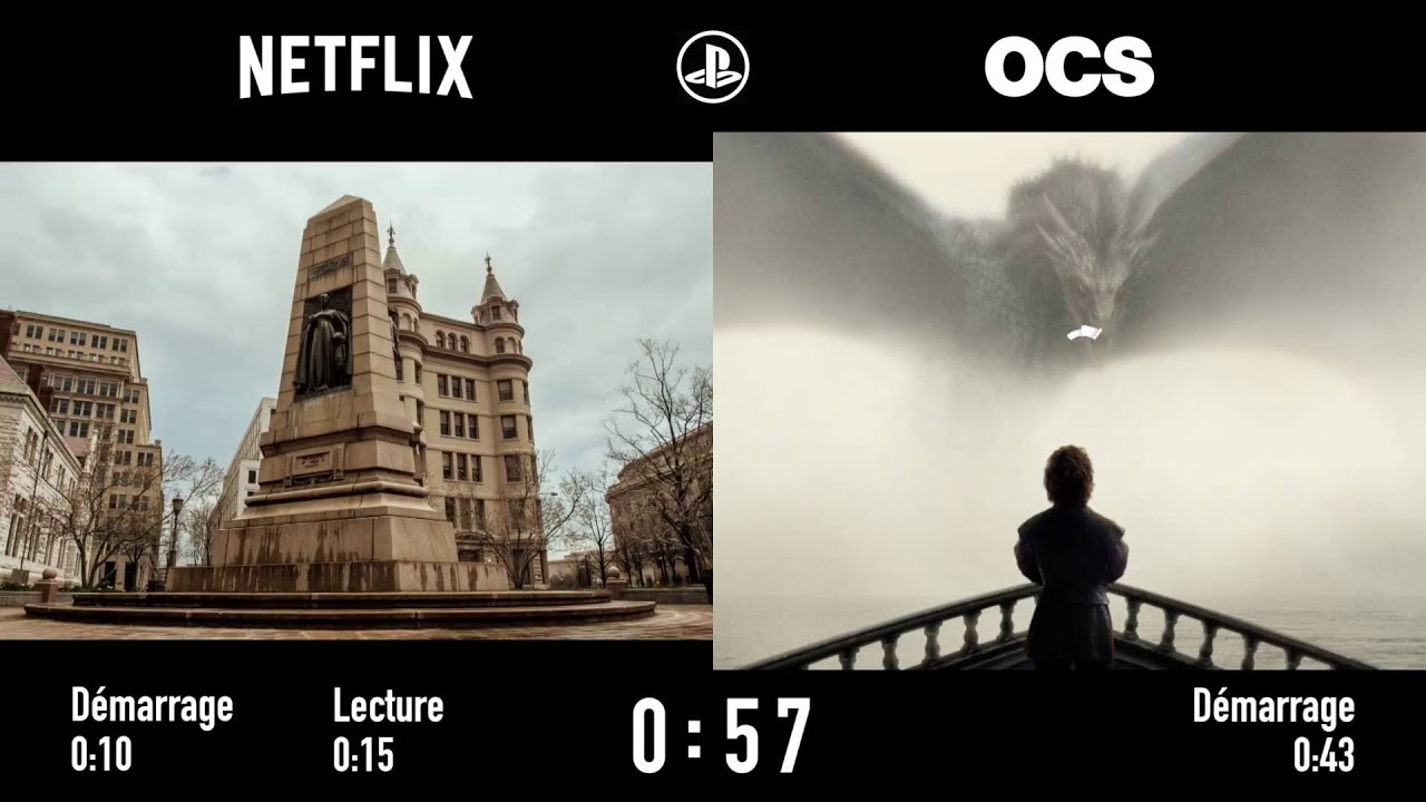 Netflix vs. OCS sur PS4 &ndash; Temps de d&eacute;marrage