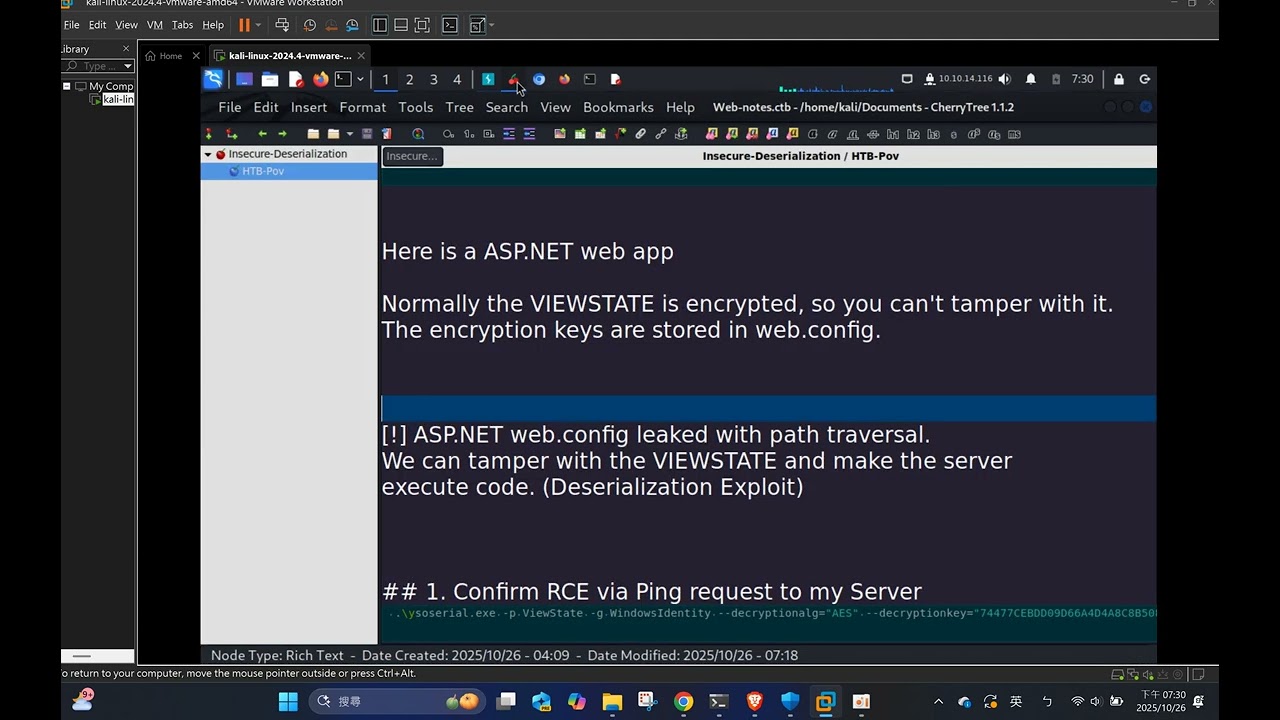 ASP.NET VIEWSTATE RCE with ysoserial.net
