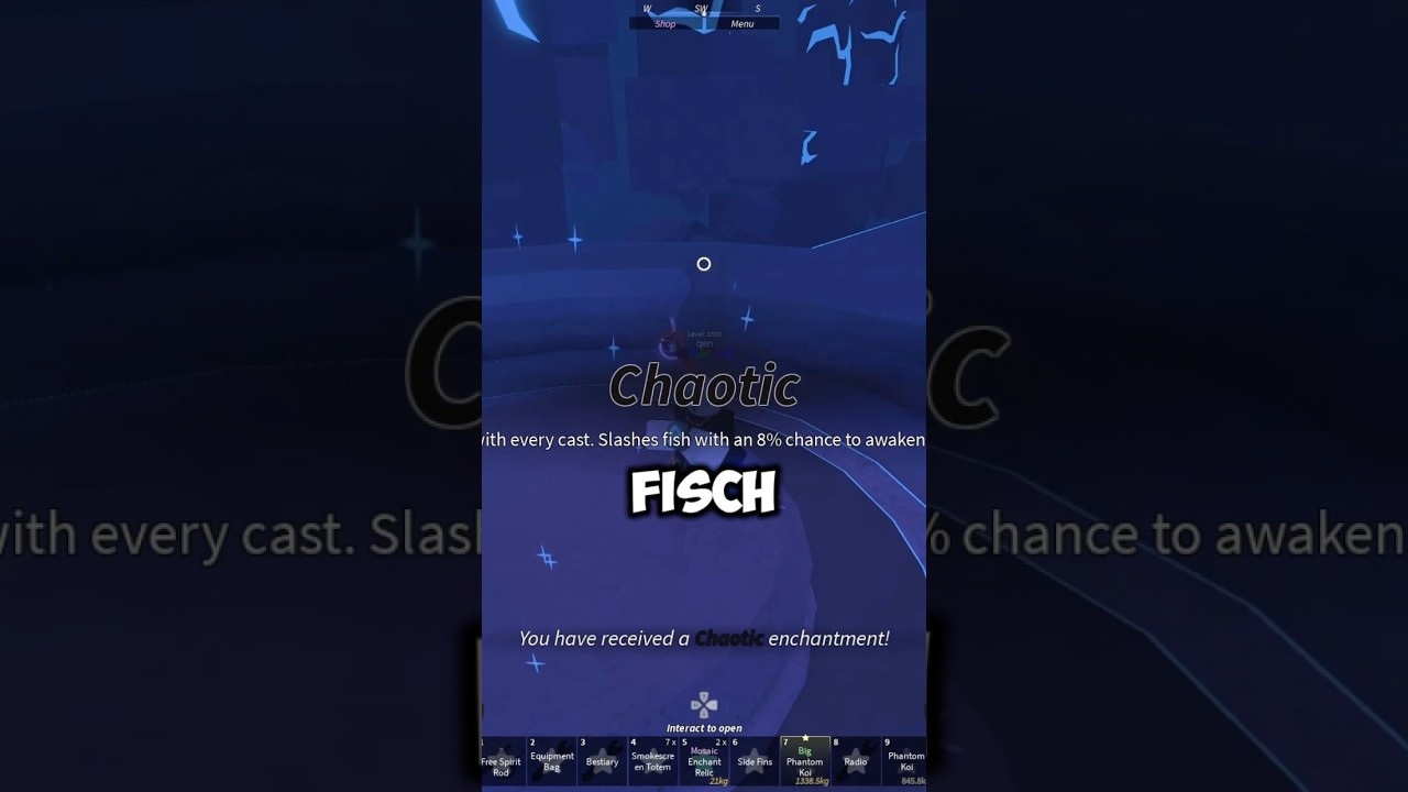 NEW CHAOTIC ENCHANT IN FISCH! #fisch #roblox #ytshorts