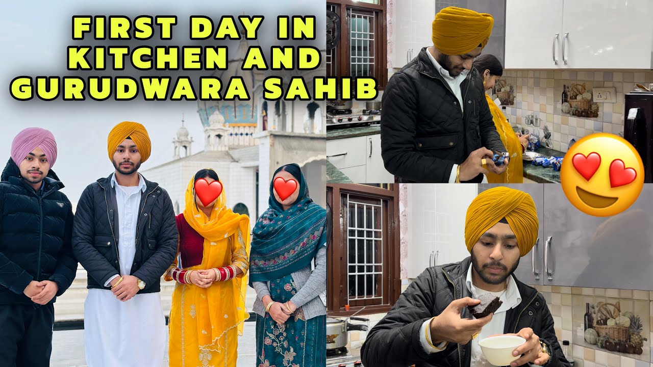 AFTER MARRIAGE FIRST RASOI😍 - Cake Banaya And Gurudwara Gaye Te Dostan Nal Pange😂