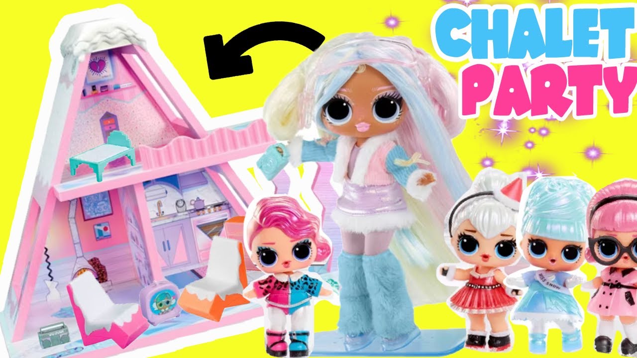LOL Surprise Winter Tots Dolls Party at Chalet Winter House! Christmas