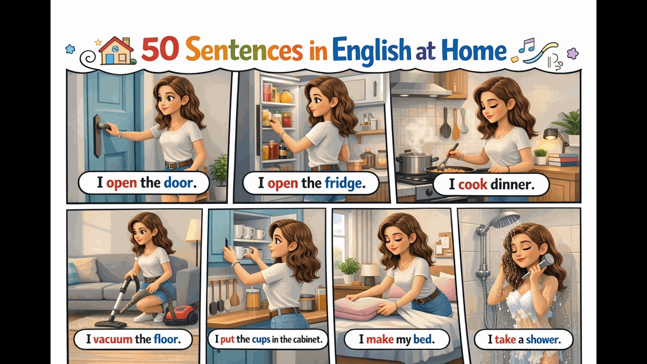 Speak English Every Day 📢 | 50 Sentences In English At Home