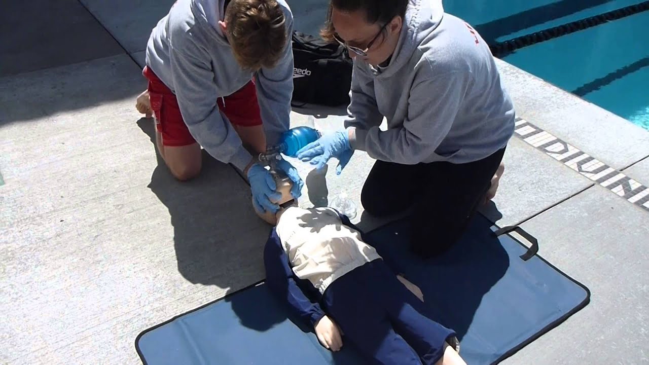 Lifeguarding Drill: CPR child, 3-Rescuer with BVM