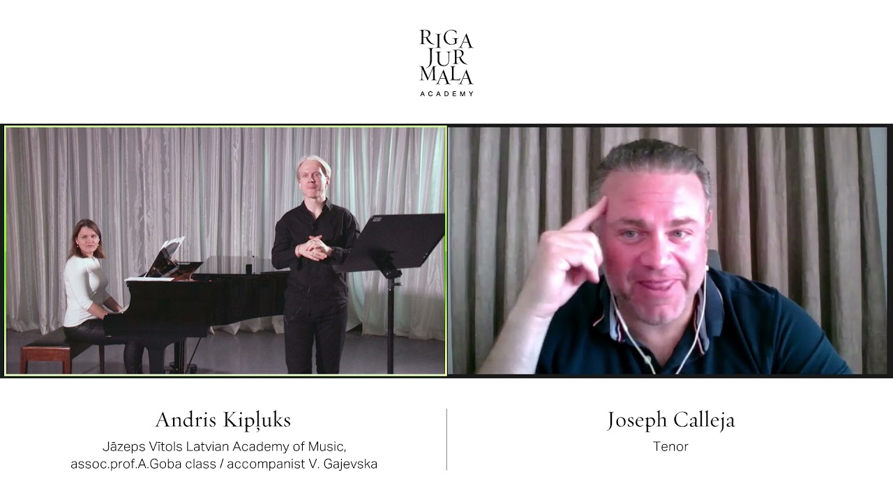Live singing masterclass with tenor Joseph Calleja & student Andris Kipļuks / RJAcademy 2020/21