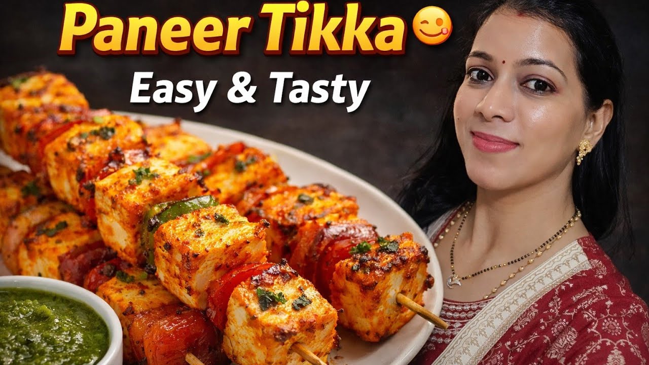Paneer tikka की easy and tasty recipe😋☺️@parul vlogs | #paneer tikka recipe #cooking video