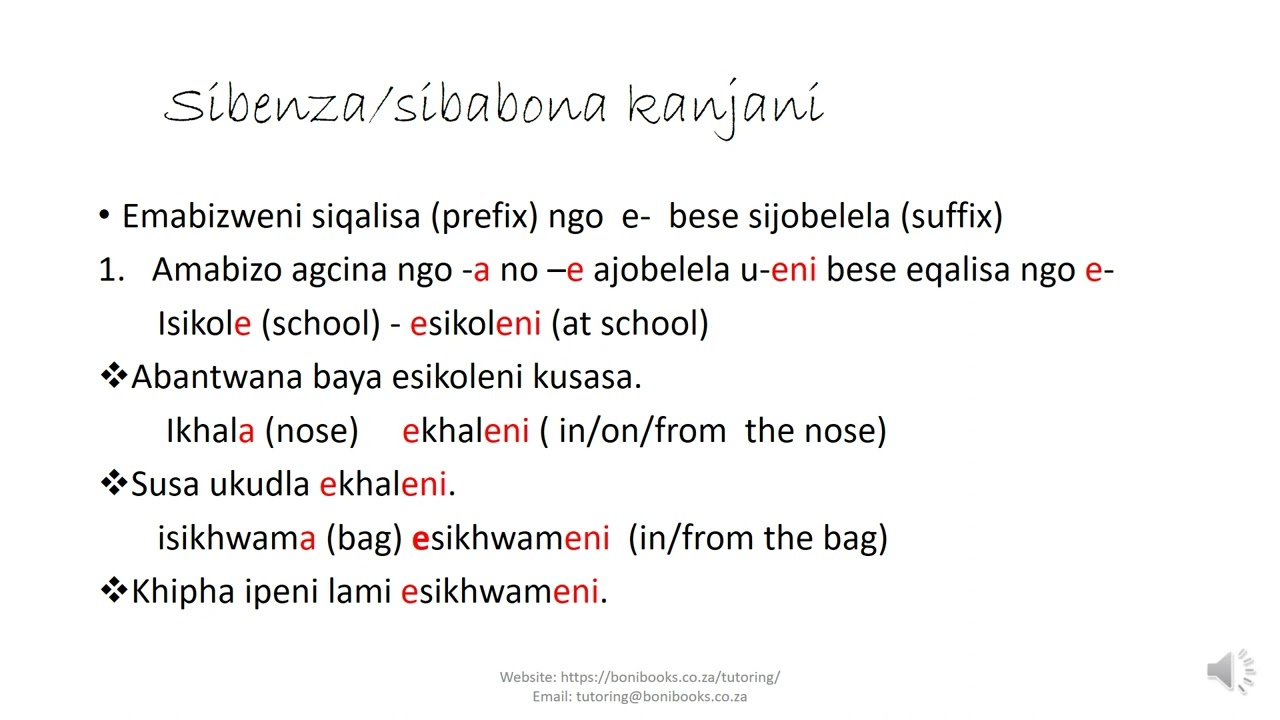 IsiZulu Lesson 8 Ondaweni (Locatives)