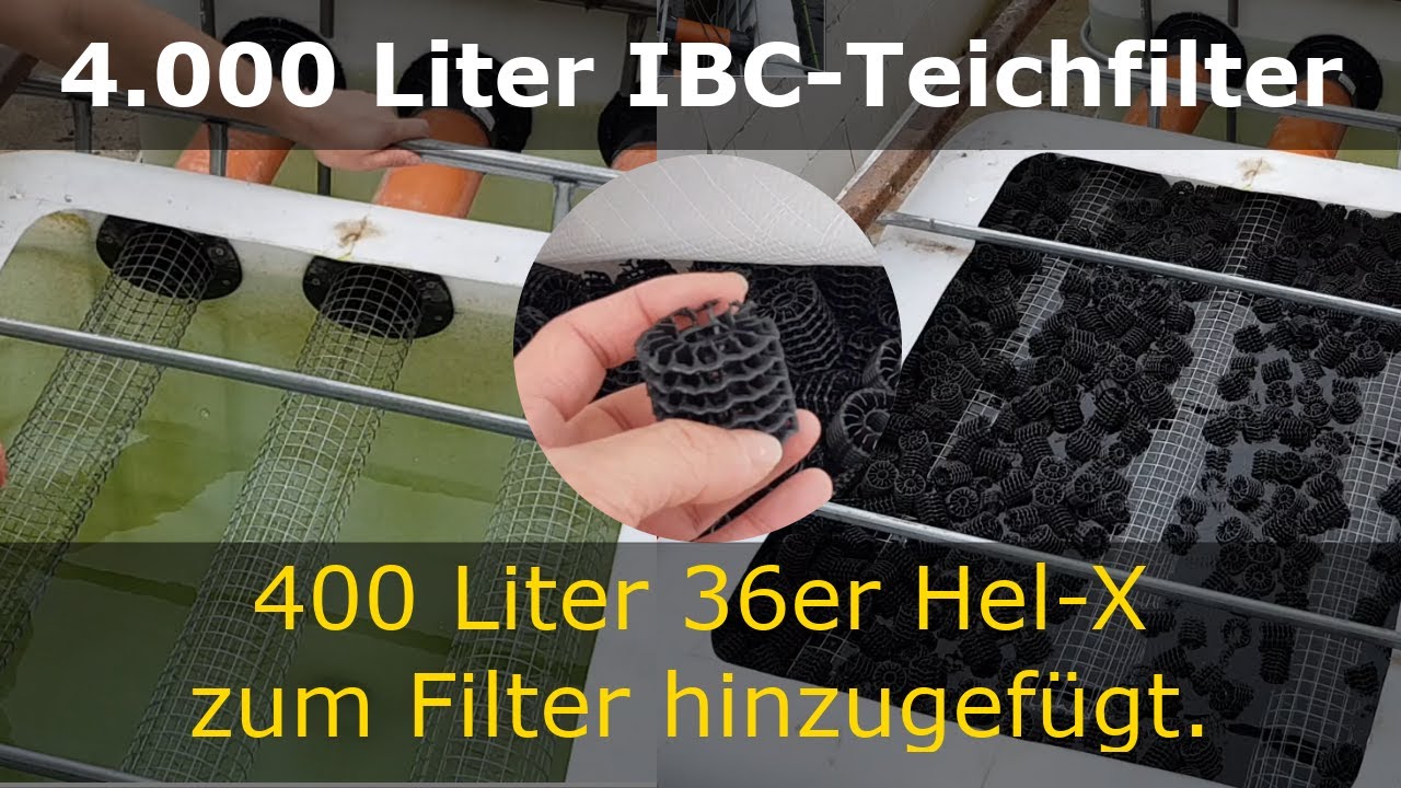 400 Liter Hel-X zum Teichfilter hinzugefügt (Helx/Helix) | 4000 Liter IBC-Teichfilter #9