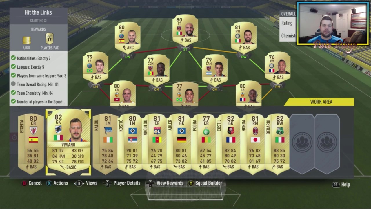 Hit the Links SBC Formation and Players (Tricky)