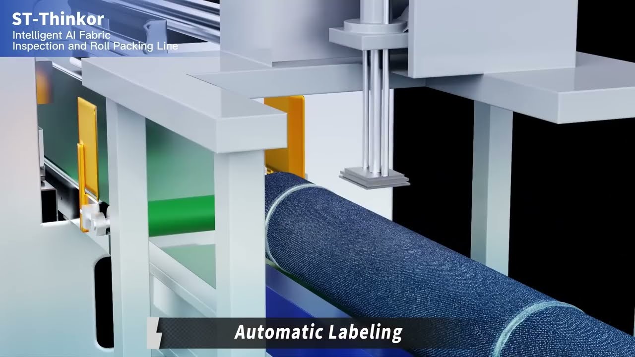 SUNTECH AUTOMATIC FABRIC ROLL PACKING LINE, FULLY AUTOMATIC PROCESS!