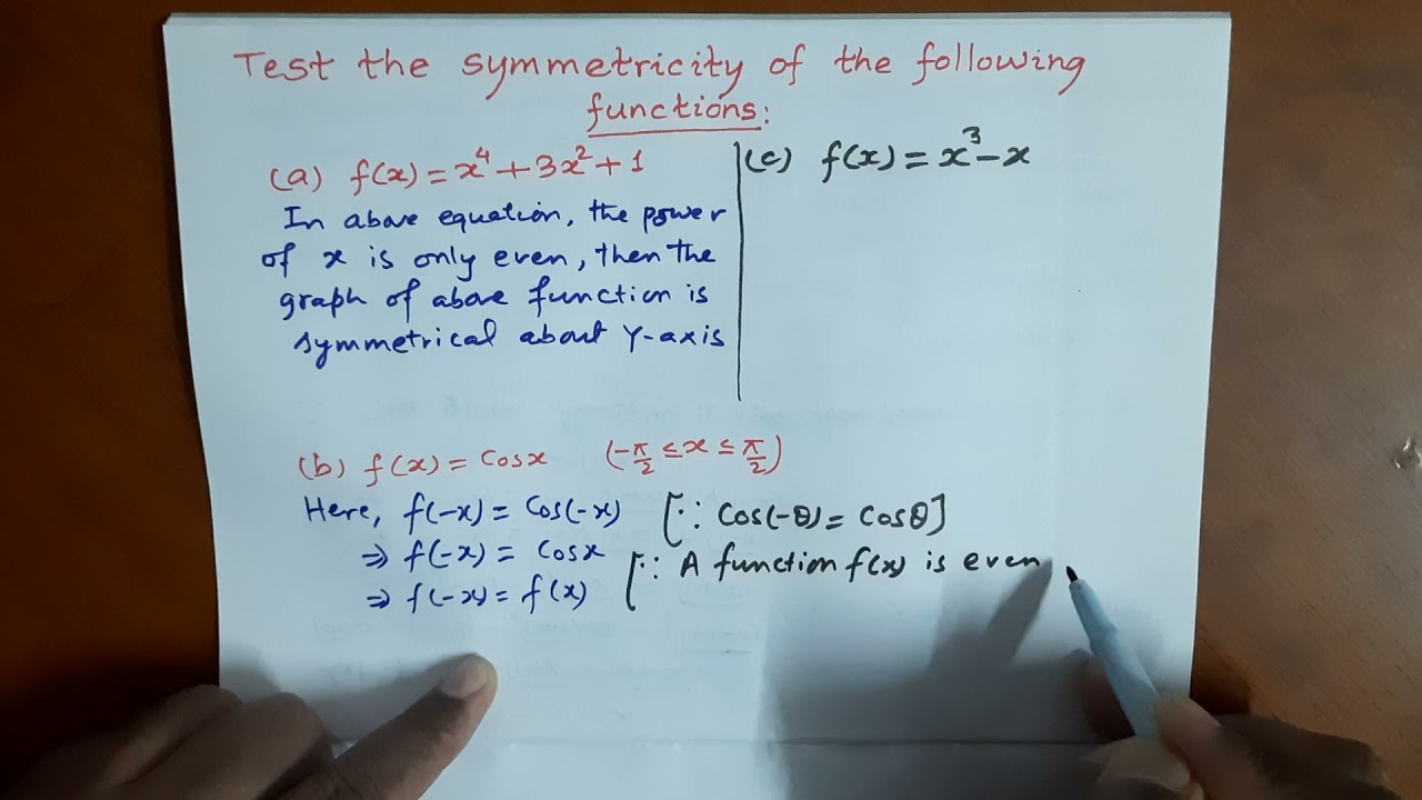 How to test the symmetricity of the given functions/ Class 11/ Experience Maths