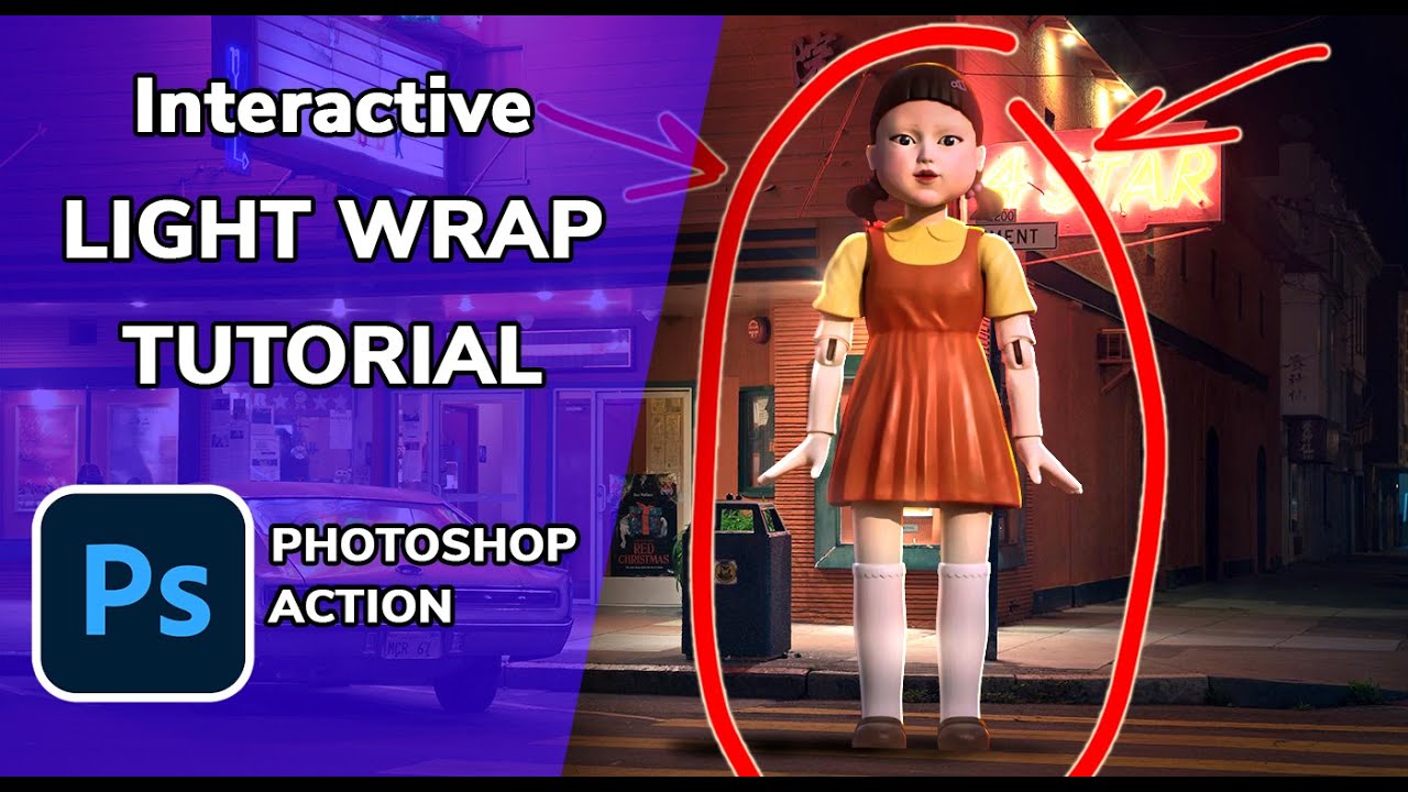 Realistic Interactive Light Wrap Effect in Photoshop Tutorial [Action]