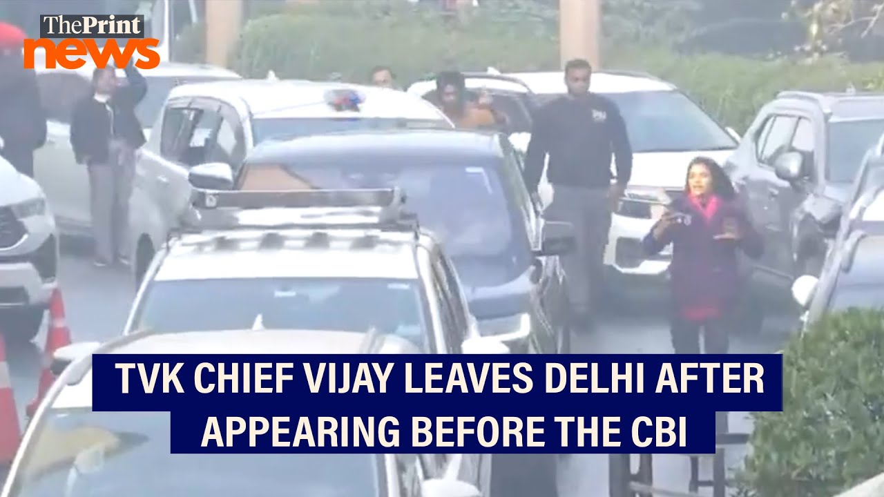 TVK Chief Vijay leaves Delhi after appearing before the CBI in Karur stampede probe