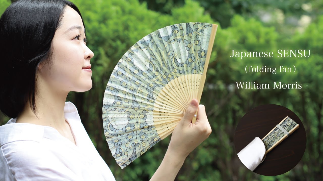 【DIY/デコパージュ/ハンドメイド】ウィリアム・モリスの扇子[Japanese SENSU (folding fan) - William Morris - ] Decoupage 100均