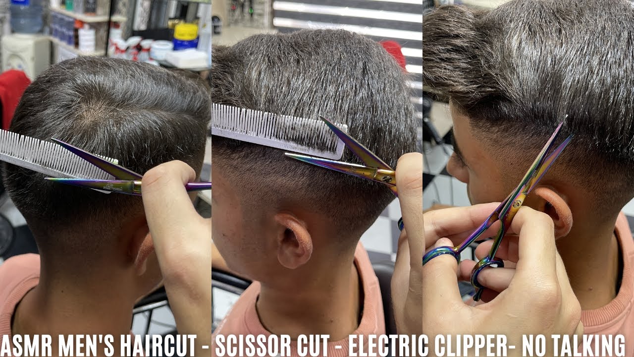 ASMR Men's Haircut - Scissor Cut - Electric Clipper- No Talking