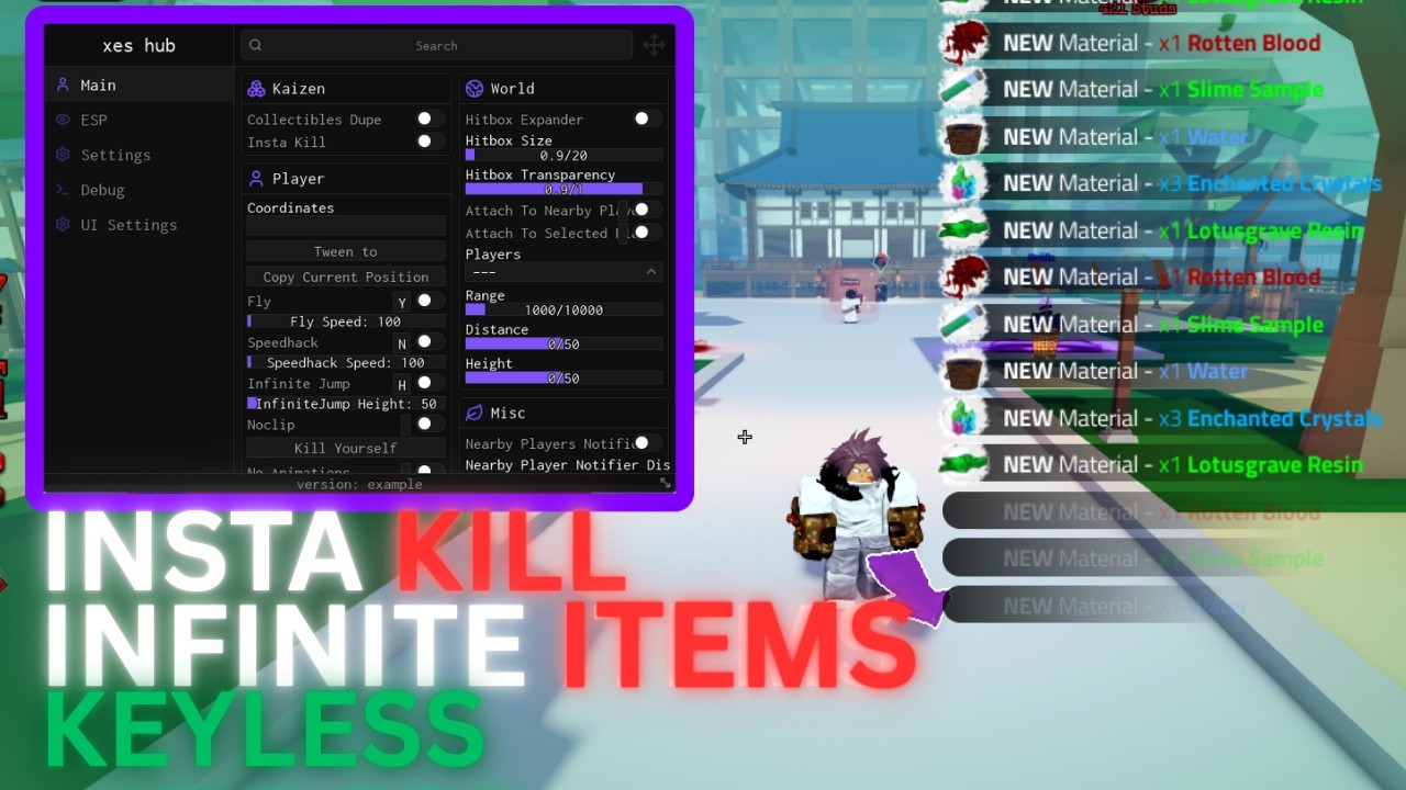 New Updated Kaizen SCRIPT - INSTA KILL - INF ITEMS - KEYLESS !!