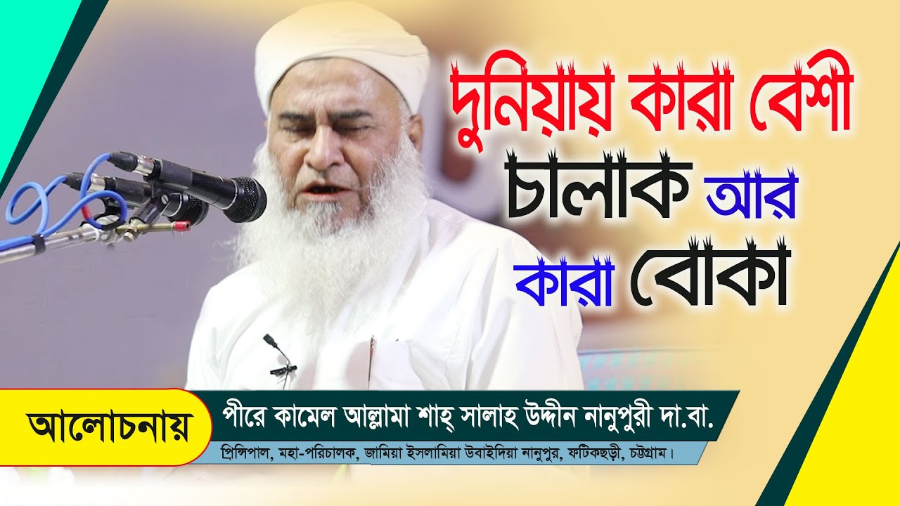 pire kamel allama nanupuri da ba | পীরে কামেল আল্লামা সালাউদ্দিন নানুপুরী দা.বা.