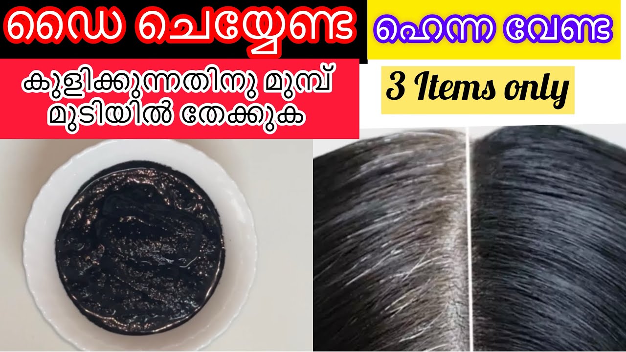 |Natural Hair Dye |കെമിക്കൽ ഡൈ വേണ്ട  നരയും ഇല്ല |3 ചേരുവ മിനിട്ടുകൾക്കുള്ളിൽ മുടി കറുപ്പിക്കാം 100%