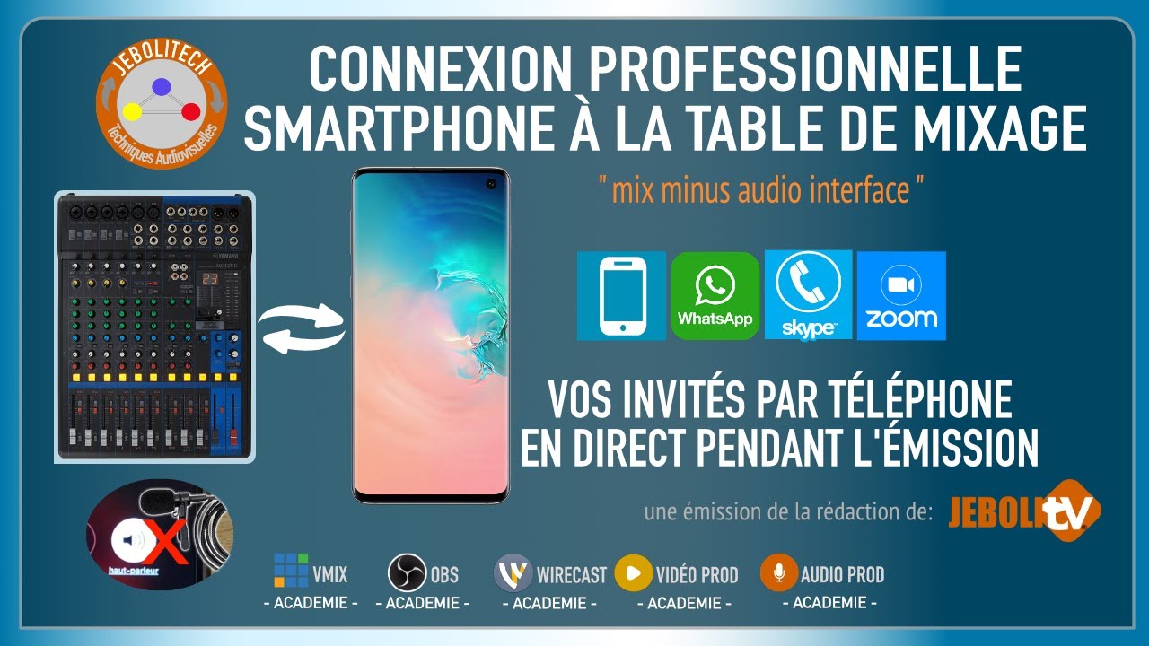 CONNEXION PROFESSIONNELLE DE VOTRE TÉLÉPHONE PORTABLE À LA TABLE DE MIXAGE AUDIO