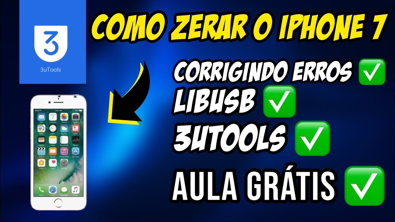 COMO RESTAURAR E ZERAR O IPHONE 7 NORMAL PELO 3utools// ENSINANDO A CORRIGIR POSSÍVEIS ERROS