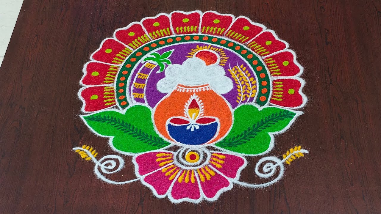 5×3dots pongal special rangoli|bhogi kundala muggulu|bhogi kolams#sankranti muggulu#Rang Kaa Rangoli
