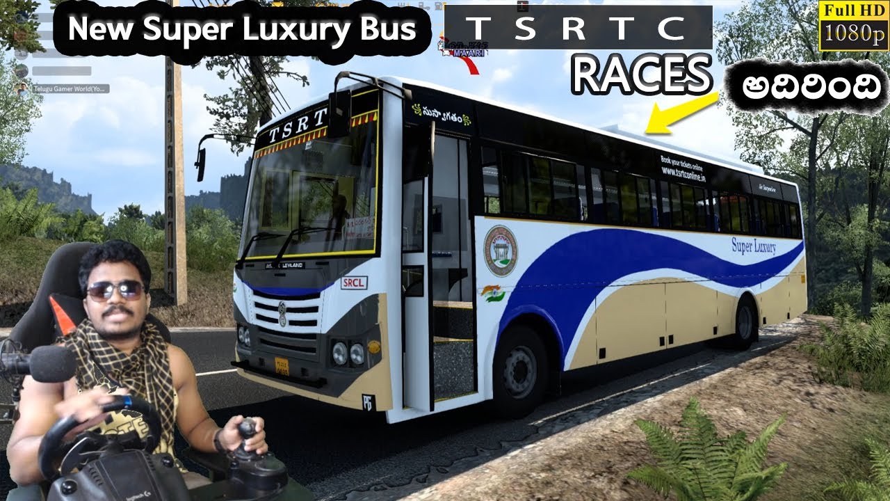 TSRTC New Realistic Super Luxury Bus Races with Subscriber ETS2 in Telugu