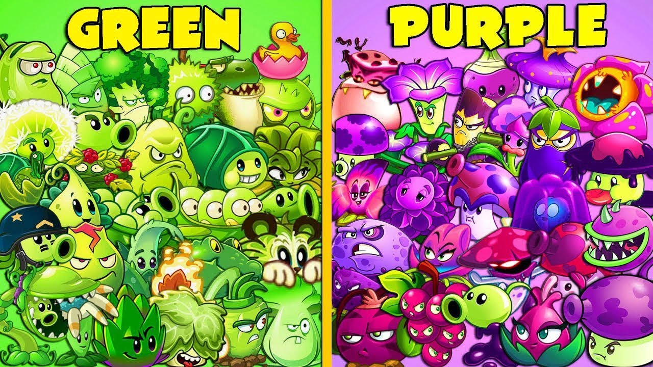 Team PURPLE vs GREEN - Who Will Win? - PvZ 2 Team Plant vs Team Plant