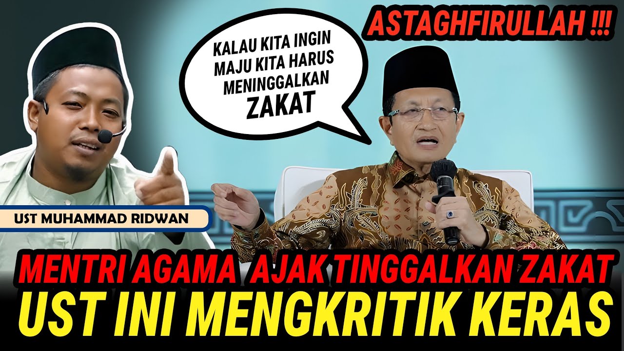 Mentri Agana Ajak Tinggalkan Zakat, Ust Ini Bersuara Kritik Keras - Ust Muhammad Ridwan