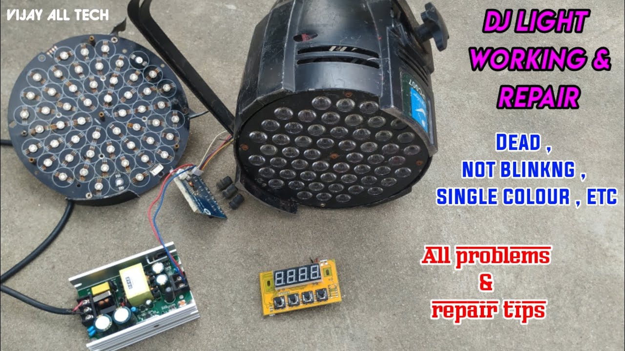 Dj light working and repair / all problems and repair tips / dj light repair / in telugu